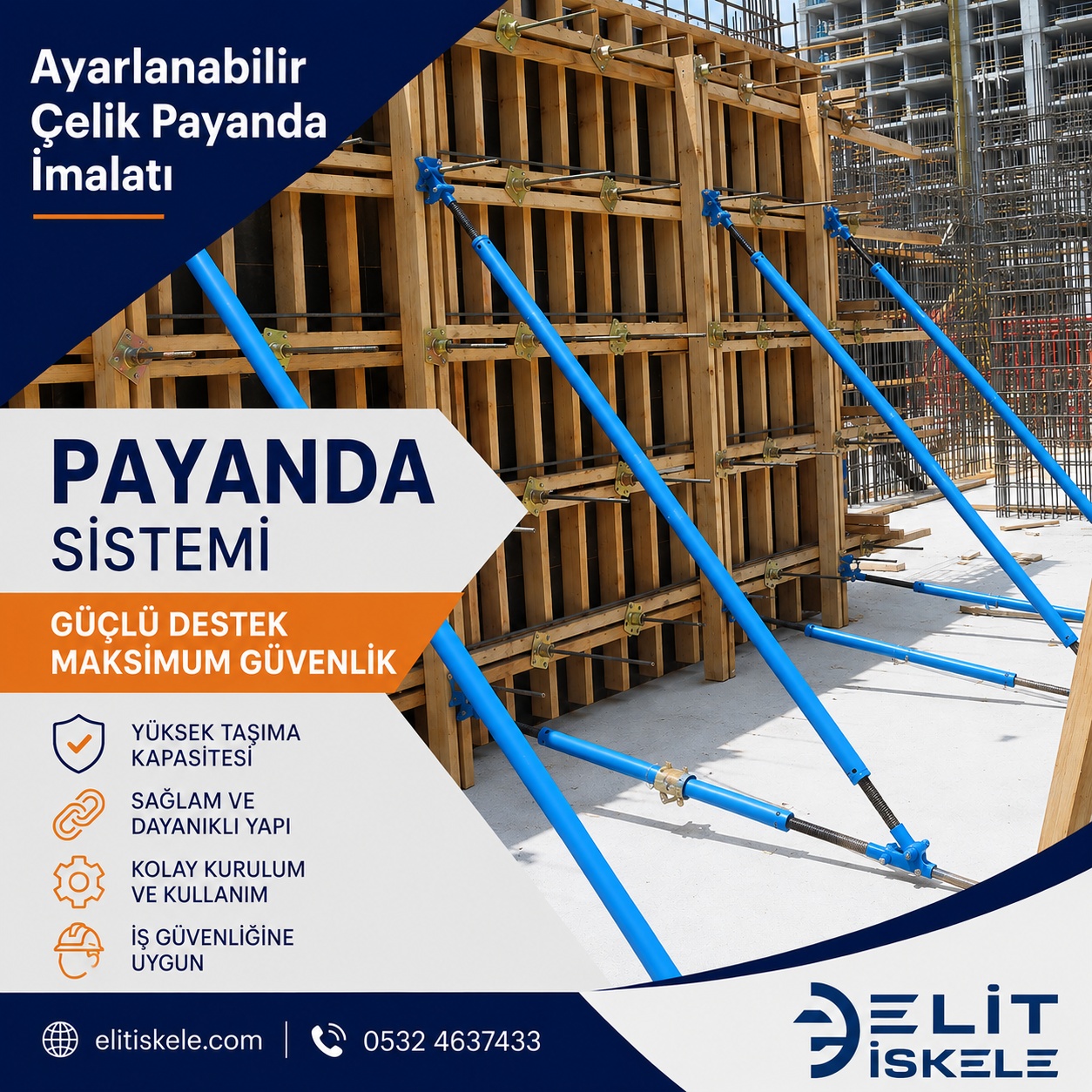 Ayarlanabilir Perde Kolon Kalıp Payandaları